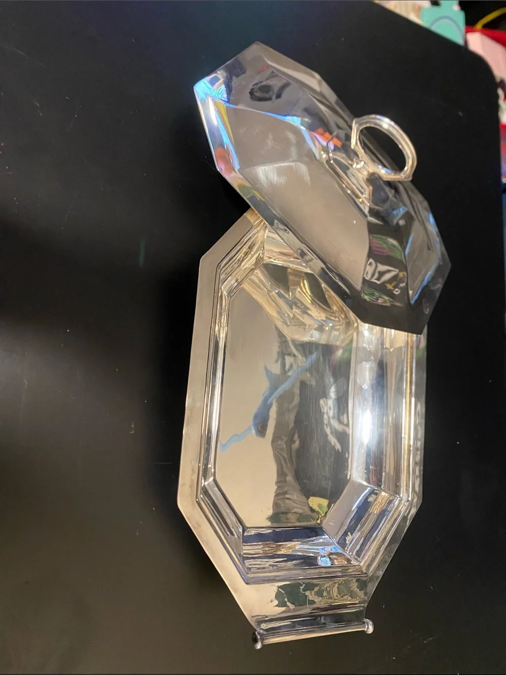 Silver Covered Serving Dish - Elegant Home Dining Server